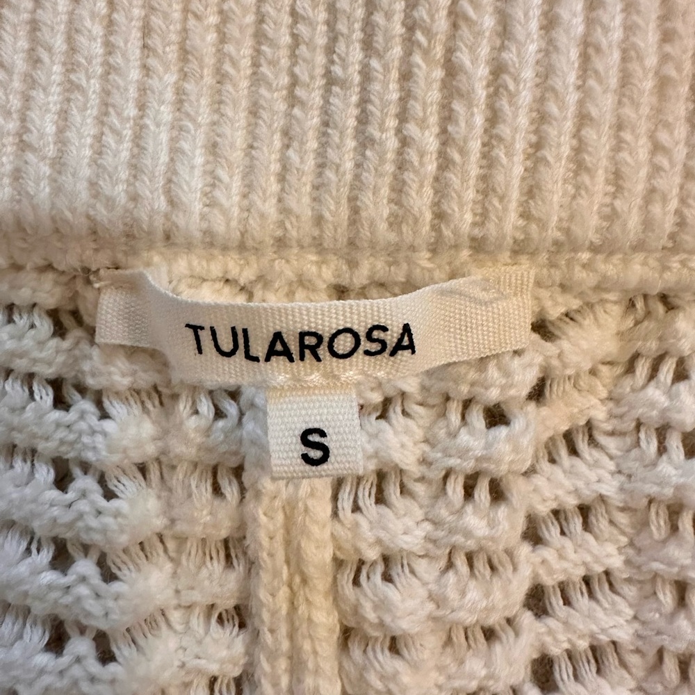 Tularosa Crochet Knit Wide Leg Pants Cream Swim Cover Up S Boho Resort - Picture 7 of 7